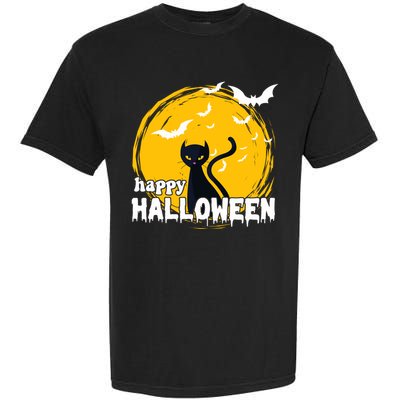 Happy Halloween Black Cat Spooky Garment-Dyed Heavyweight T-Shirt