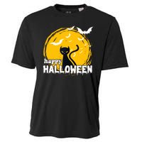 Happy Halloween Black Cat Spooky Cooling Performance Crew T-Shirt