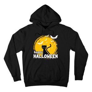 Happy Halloween Black Cat Spooky Hoodie