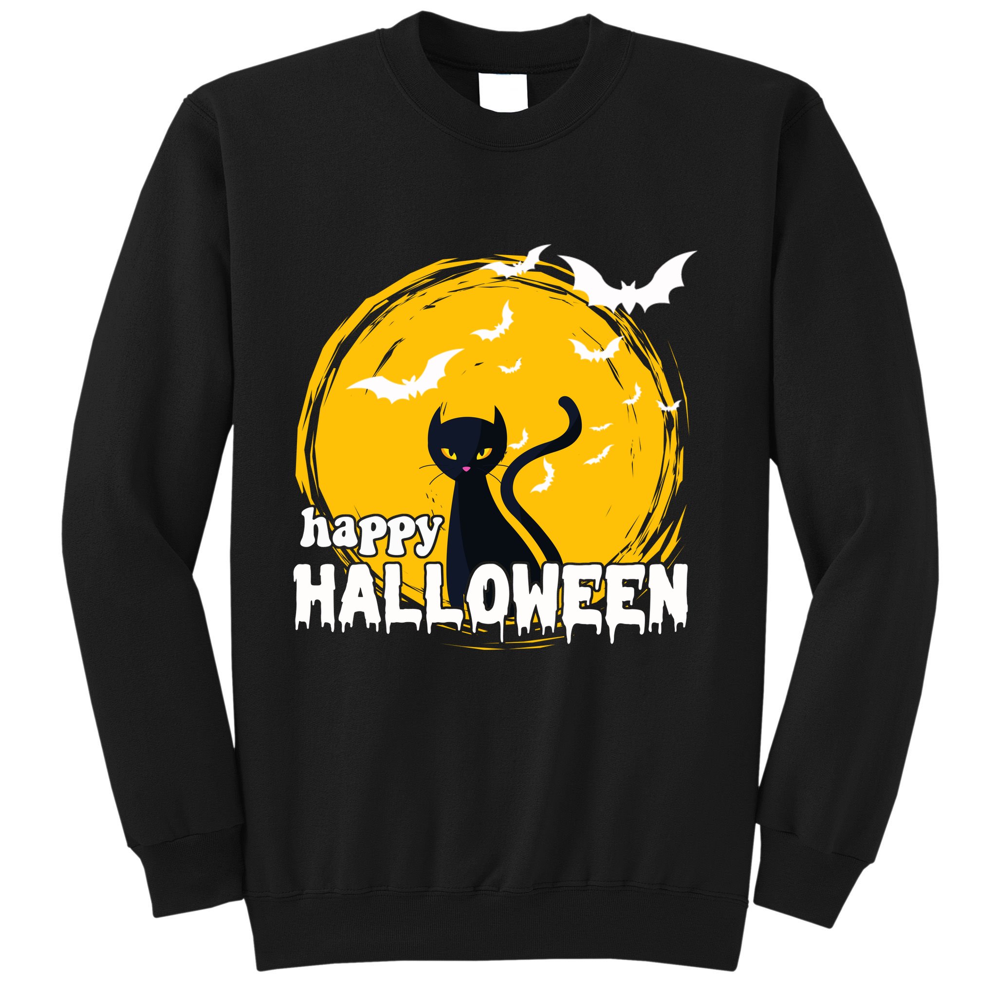 Happy Halloween Black Cat Spooky Sweatshirt