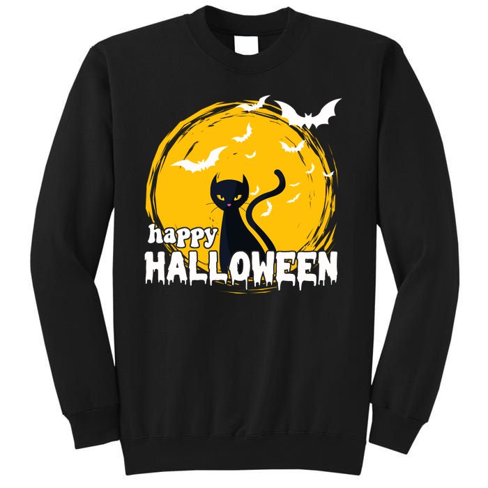 Happy Halloween Black Cat Spooky Sweatshirt