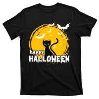 Happy Halloween Black Cat Spooky T-Shirt