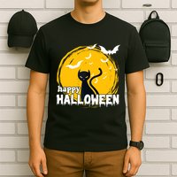 Happy Halloween Black Cat Spooky T-Shirt