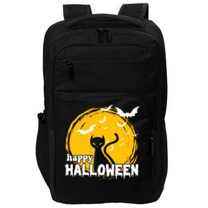 Happy Halloween Black Cat Spooky Impact Tech Backpack