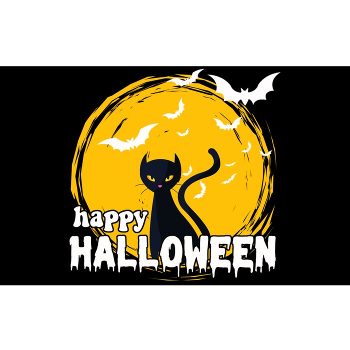 Happy Halloween Black Cat Spooky Bumper Sticker