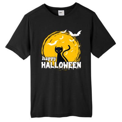 Happy Halloween Black Cat Spooky Tall Fusion ChromaSoft Performance T-Shirt