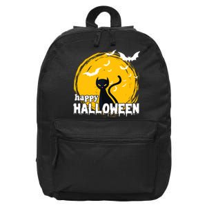 Happy Halloween Black Cat Spooky 16 in Basic Backpack