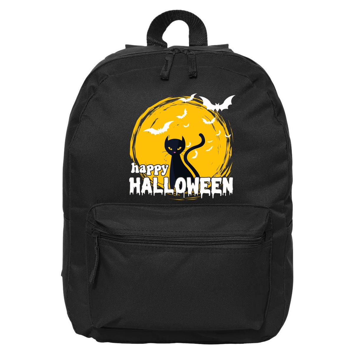 Happy Halloween Black Cat Spooky 16 in Basic Backpack