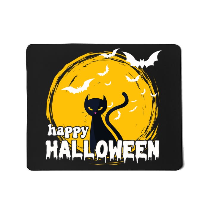 Happy Halloween Black Cat Spooky Mousepad