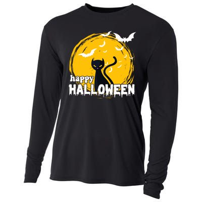 Happy Halloween Black Cat Spooky Cooling Performance Long Sleeve Crew