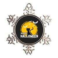 Happy Halloween Black Cat Spooky Metallic Star Ornament