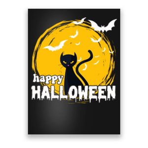 Happy Halloween Black Cat Spooky Poster