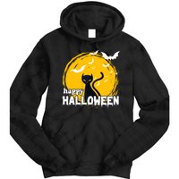 Happy Halloween Black Cat Spooky Tie Dye Hoodie