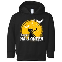 Happy Halloween Black Cat Spooky Toddler Hoodie