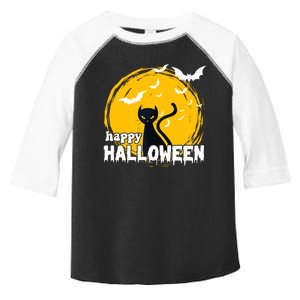 Happy Halloween Black Cat Spooky Toddler Fine Jersey T-Shirt