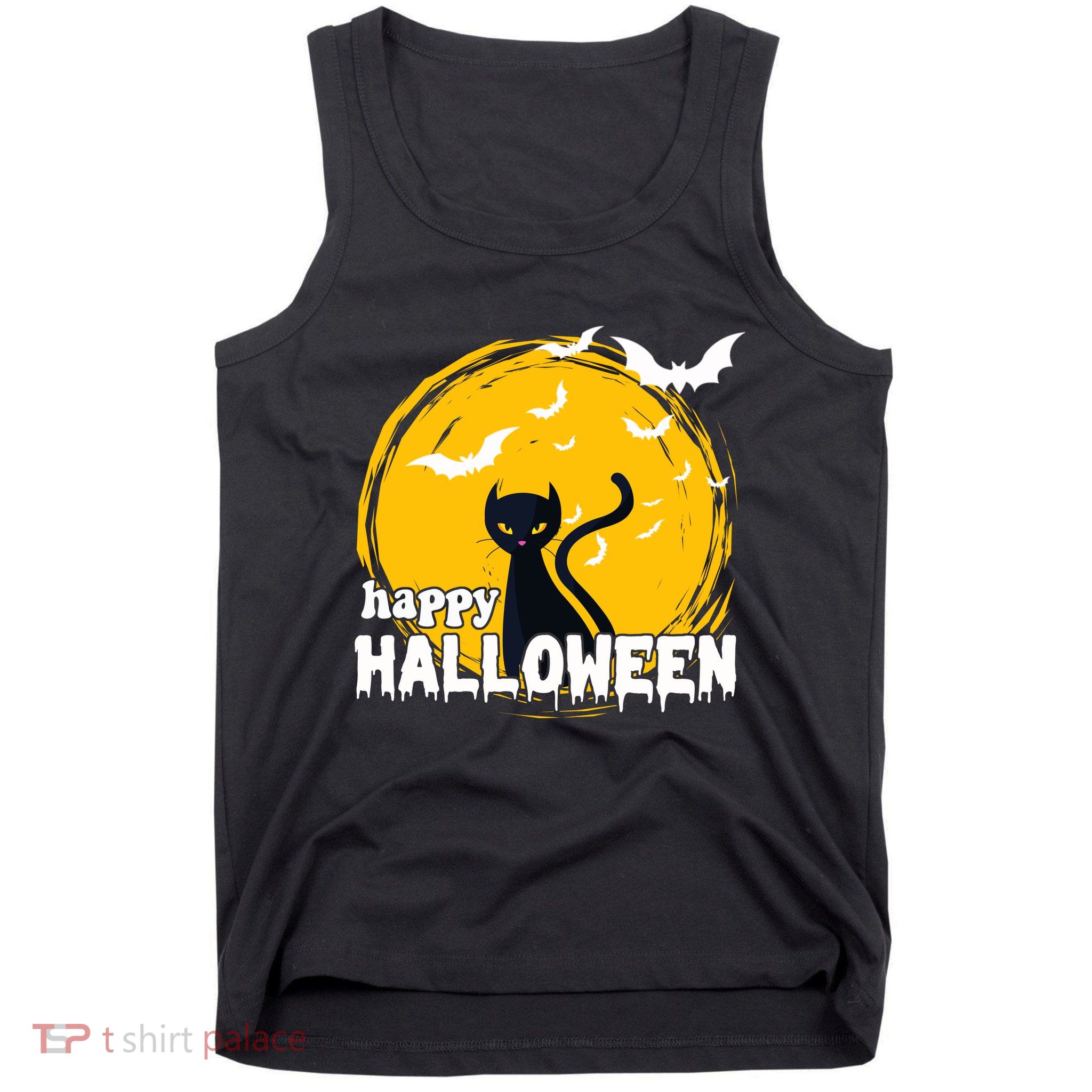 Happy Halloween Black Cat Spooky Tank Top