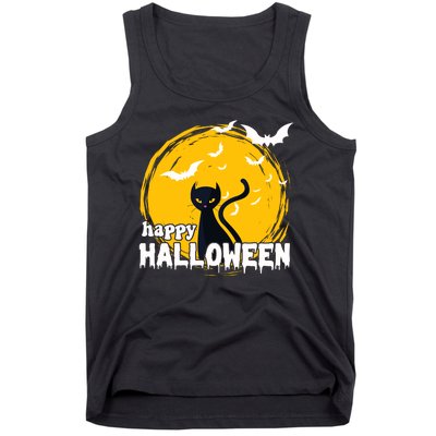 Happy Halloween Black Cat Spooky Tank Top