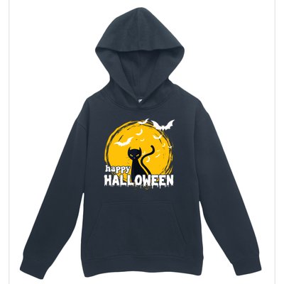 Happy Halloween Black Cat Spooky Urban Pullover Hoodie