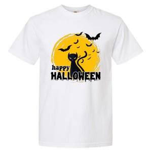 Happy Halloween Black Cat Spooky Garment-Dyed Heavyweight T-Shirt