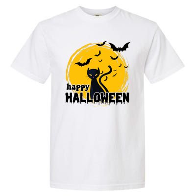 Happy Halloween Black Cat Spooky Garment-Dyed Heavyweight T-Shirt