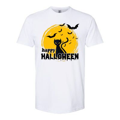 Happy Halloween Black Cat Spooky Softstyle® CVC T-Shirt