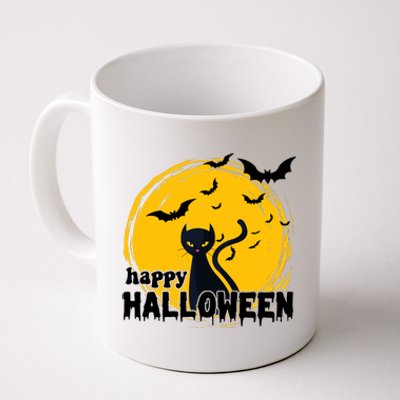 Happy Halloween Black Cat Spooky Coffee Mug