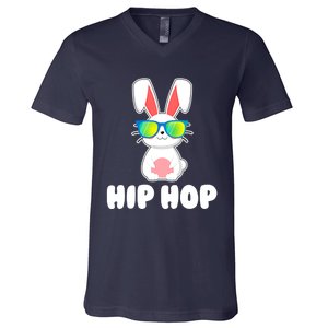 Hip Hop Bunny With Sunglasses Cute Easter V-Neck T-Shirt