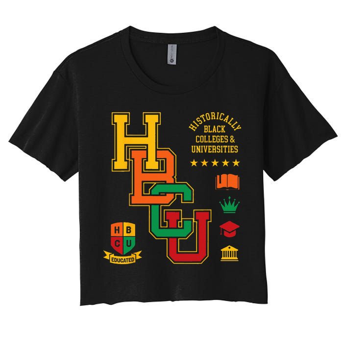 HBCU Historically Black Colleges Universities Grad Alumni Women's Crop Top Tee