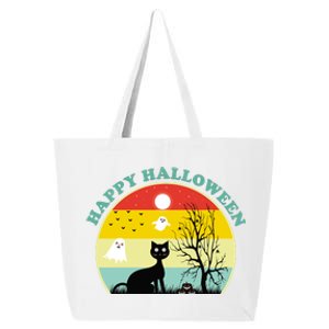 Happy Halloween Black Cat Retro Sunset 25L Jumbo Tote