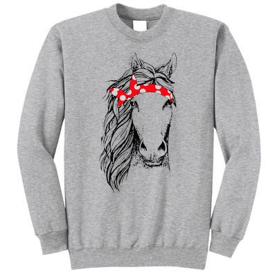 Horse Horse Bandana Riding Horse Lover Animal Lover Tall Sweatshirt