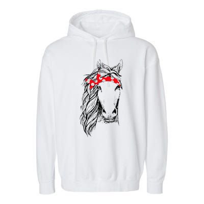 Horse Horse Bandana Riding Horse Lover Animal Lover Garment-Dyed Fleece Hoodie