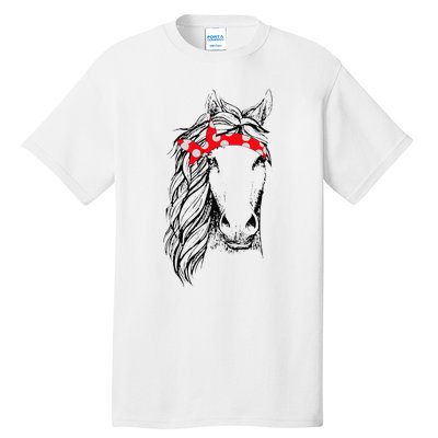 Horse Horse Bandana Riding Horse Lover Animal Lover Tall T-Shirt