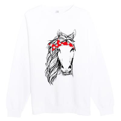 Horse Horse Bandana Riding Horse Lover Animal Lover Premium Crewneck Sweatshirt