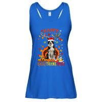 Happy Hallothanksmas Border Collie Dog Halloween Xmas Tees Gift Ladies Essential Flowy Tank