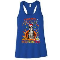 Happy Hallothanksmas Border Collie Dog Halloween Xmas Tees Gift Women's Racerback Tank