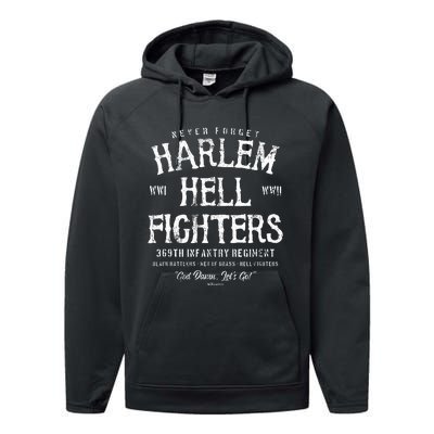 Harlem Hellfighters Black Military History Soldiers Wwi Wwii Performance Fleece Hoodie