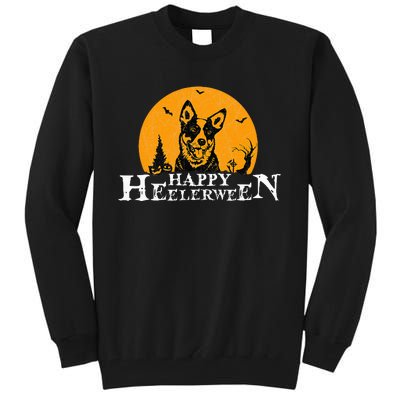 Happy Heelerween Blue Heeler Halloween Costume Heeler Dog Tall Sweatshirt