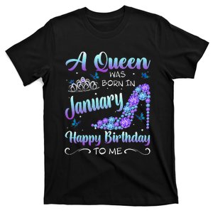 High Heel Birthday Queen A Queen Was Born In January T-Shirt