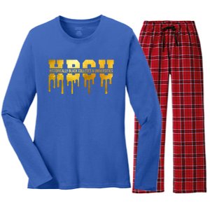 Hbcu Historically Black Colleges Universities Black History Cool Gift Women's Long Sleeve Flannel Pajama Set 