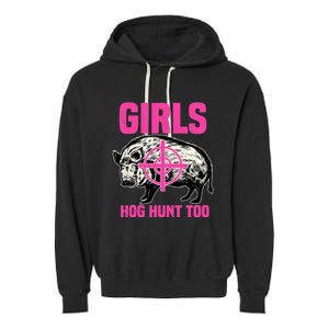 Hog Hunting Boar Pig Hunter Huntsman Garment-Dyed Fleece Hoodie