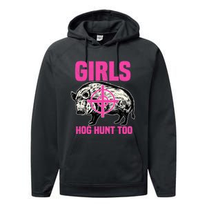 Hog Hunting Boar Pig Hunter Huntsman Performance Fleece Hoodie