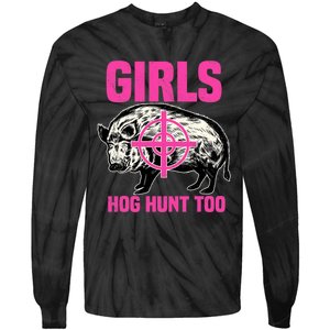 Hog Hunting Boar Pig Hunter Huntsman Tie-Dye Long Sleeve Shirt