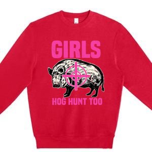 Hog Hunting Boar Pig Hunter Huntsman Premium Crewneck Sweatshirt