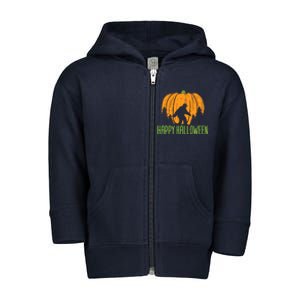 Happy Halloween Bigfoot Pumpkin Sasquatch Toddler Zip Fleece Hoodie