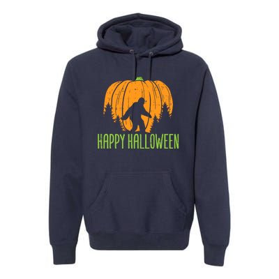 Happy Halloween Bigfoot Pumpkin Sasquatch Premium Hoodie