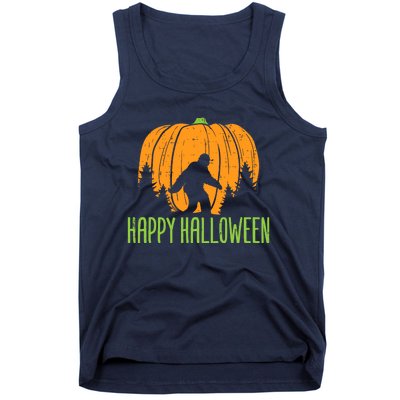 Happy Halloween Bigfoot Pumpkin Sasquatch Tank Top