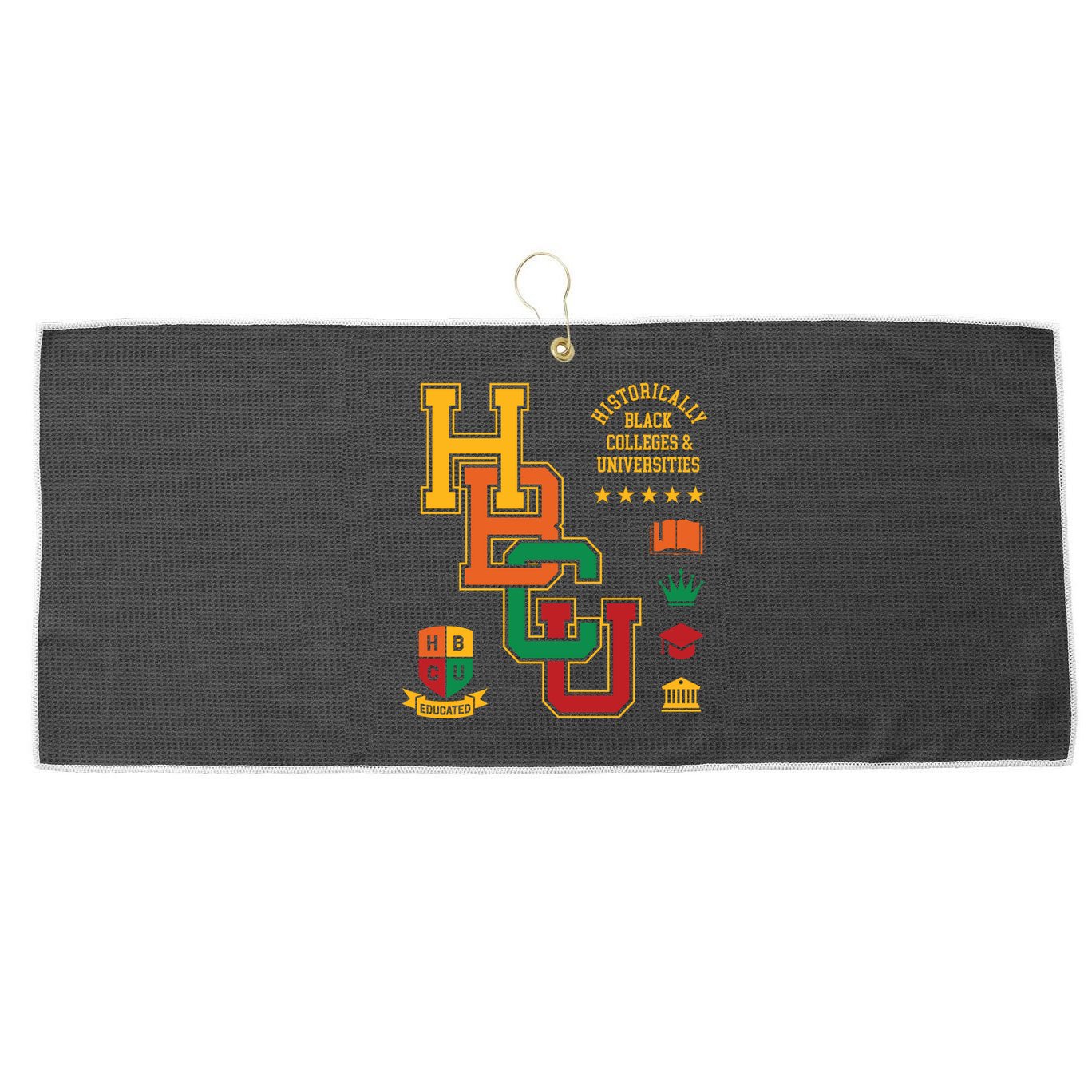 Hbcu Historically Black Colleges Universities Grad Alumni Cute Gift Large Microfiber Waffle Golf Towel