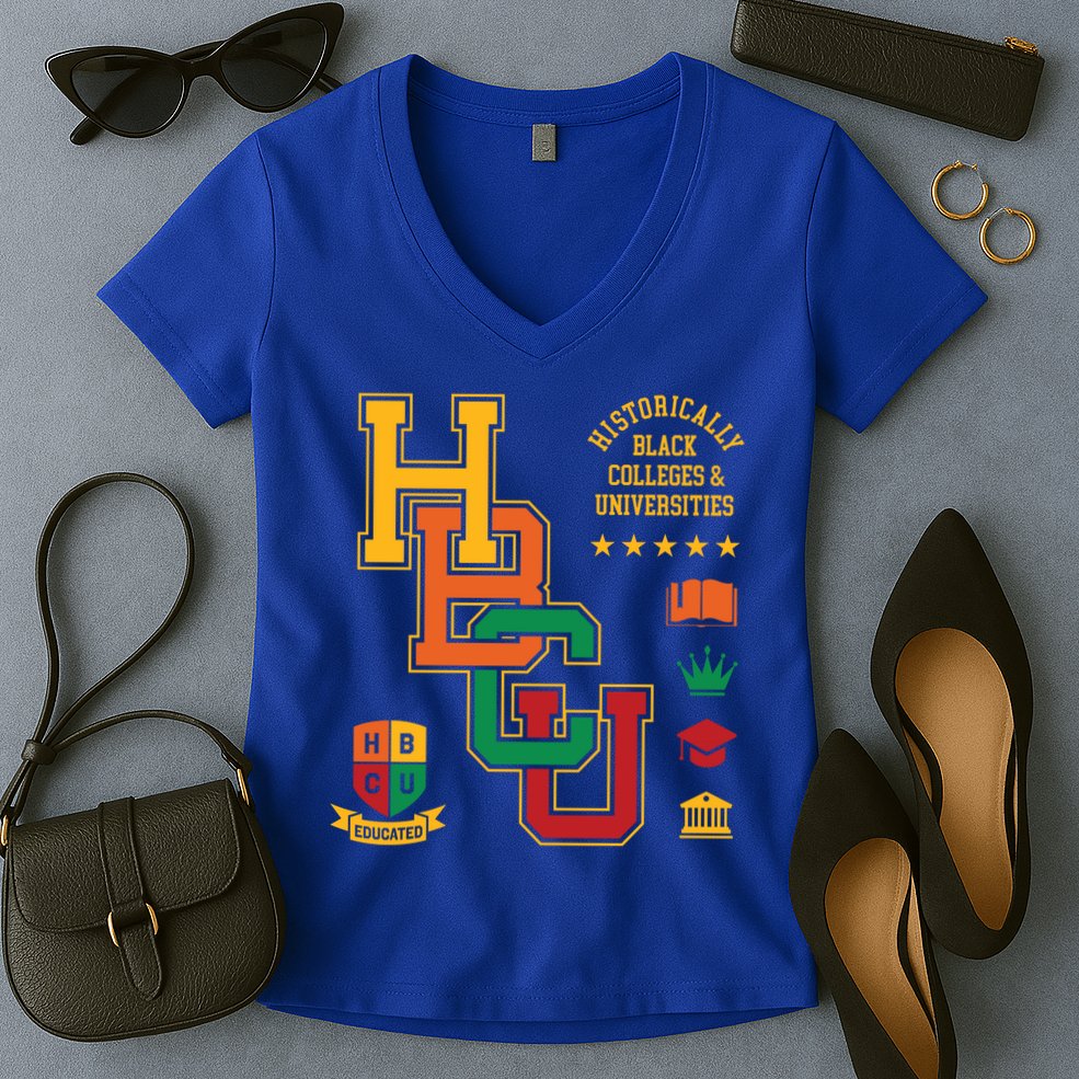Hbcu Historically Black Colleges Universities Grad Alumni Cute Gift Women's V-Neck T-Shirt