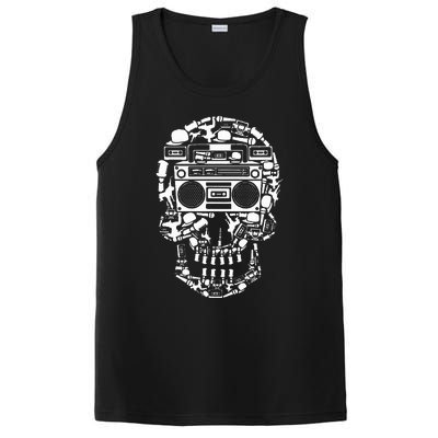 Hip Hop Boombox Hiphop Boombox Skull Bboy Breakdancing Rap PosiCharge Competitor Tank