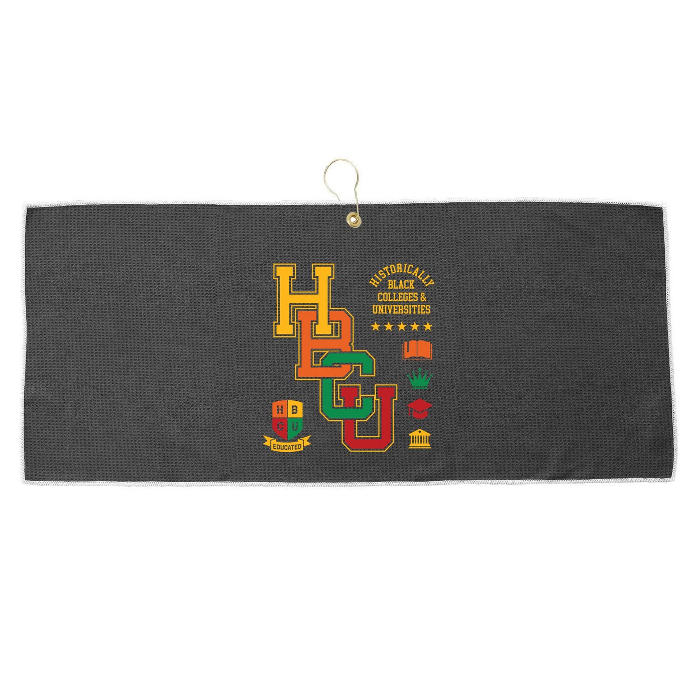 Hbcu Historically Black Colleges Universities Grad Alumni Gift Large Microfiber Waffle Golf Towel